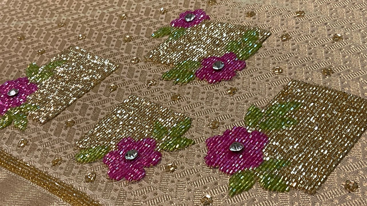 Cutdana bead embroidery in different style