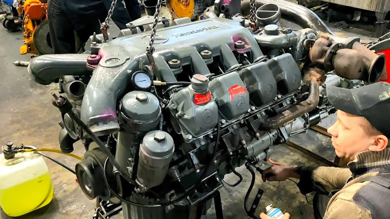MERCEDES OM502. Complete assembly of a powerful engine