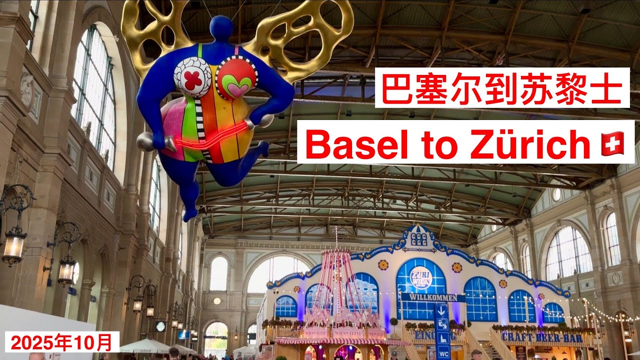 Basel to Zürich by train | 瑞士自由行：乘火车从巴塞尔到苏黎士