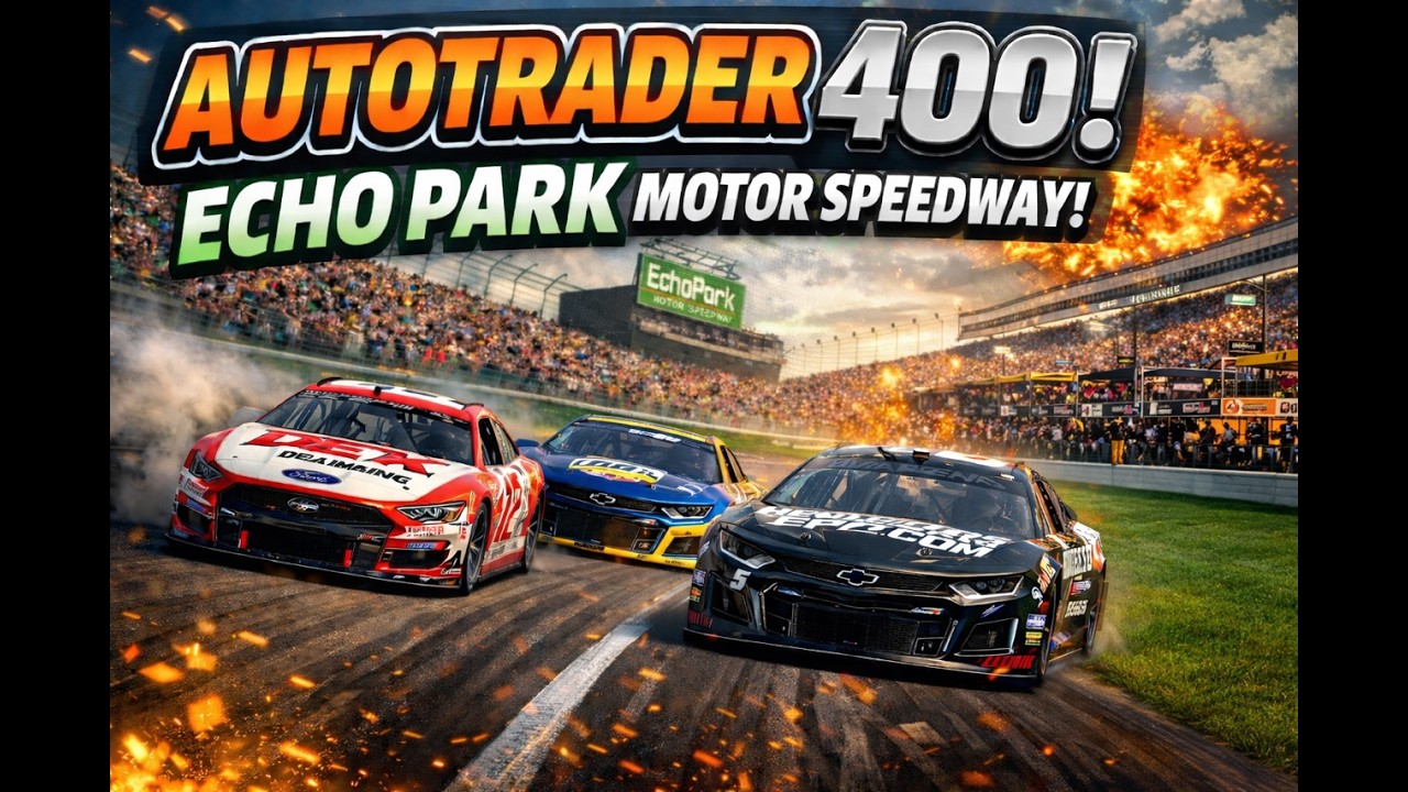 NASCAR Cup Series at EchoPark Speedway: Epic Grandstand View! Crashes, Pits, Restarts & Finish!