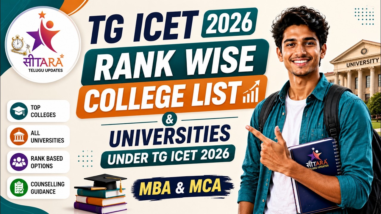 TG ICET 2026 Rank Wise College List 🔥 Universities Under TG ICET 2026 | MBA & MCA Counselling