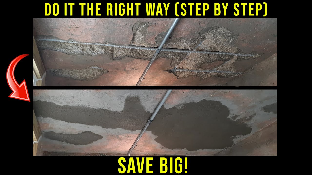 How To PROPERLY Repair Concrete Damaged By Rusted Rebar (Ceilings/Walls/Floors)