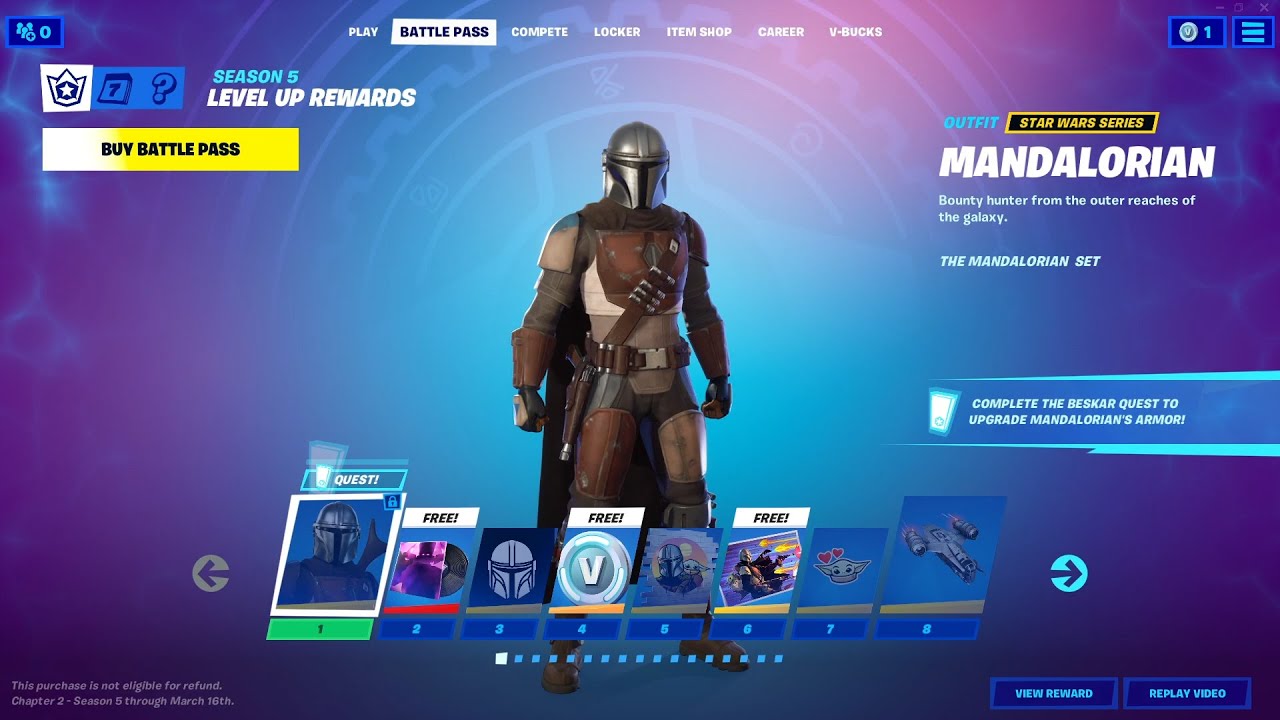 TIER 1-100 Full Season 5 BATTLE PASS SHOWCASE in Fortnite