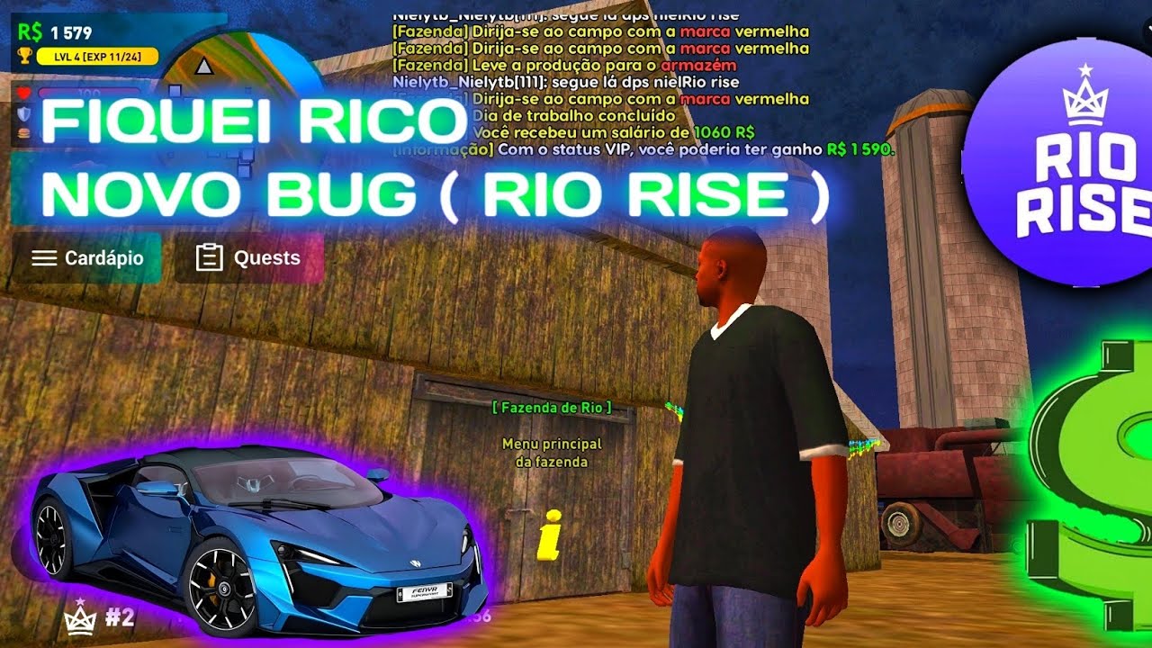 NOVO BUG #riorise FIQUEI MILIONÁRIO EM 2️⃣:0️⃣0️⃣ HORAS!! CONSEGUI MUITO DINHEIRO!!! #RIORISE