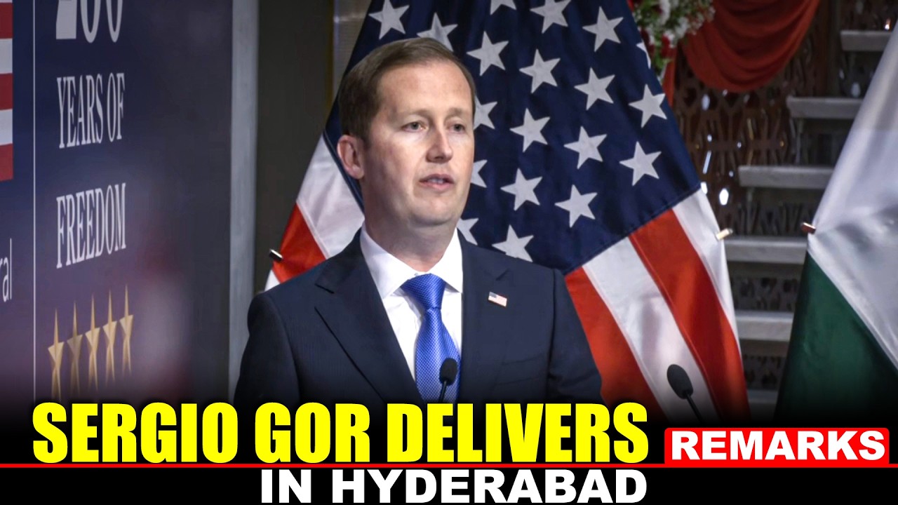U.S. Ambassador Sergio Gor speaks on India-US ties during Freedom 250 Event in Hyderabad