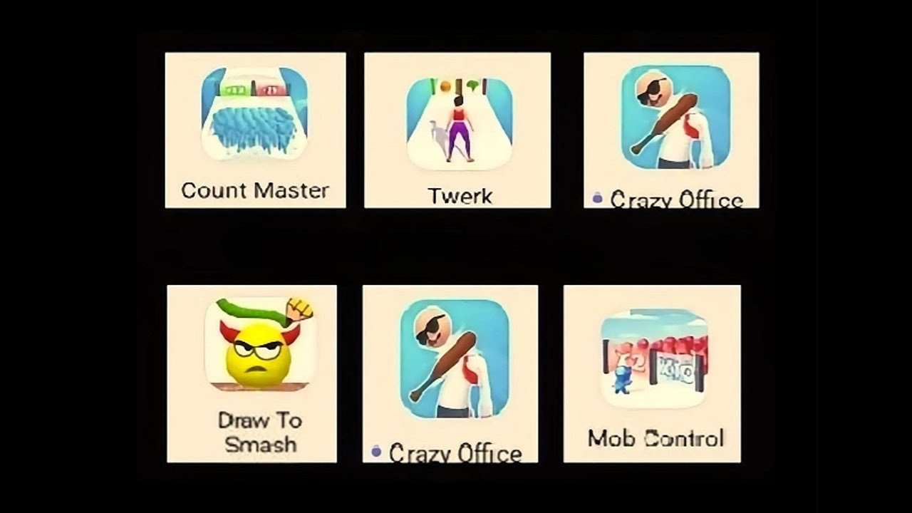 Draw To Smash, Count Master, Twerk, Crazy Office, Mob Control