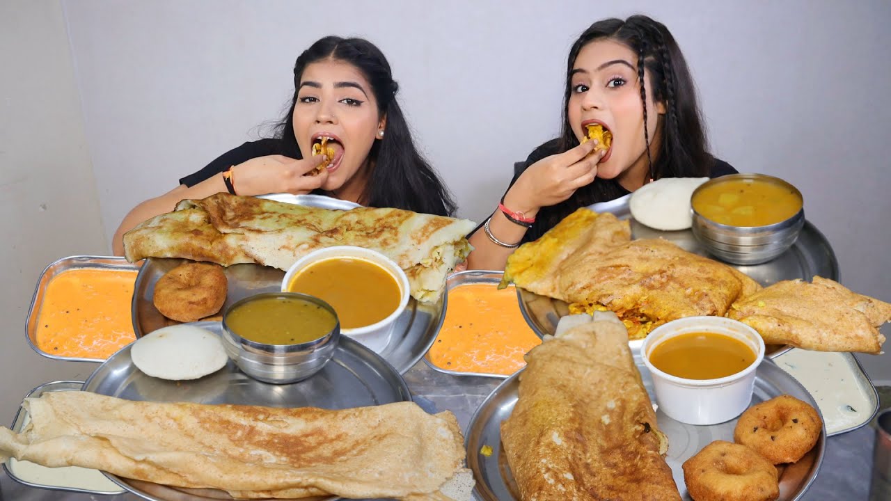 Masala Dosa, Paneer Dosa, Plain Dosa, Vada and Idli Eating Challenge | Food Challenge
