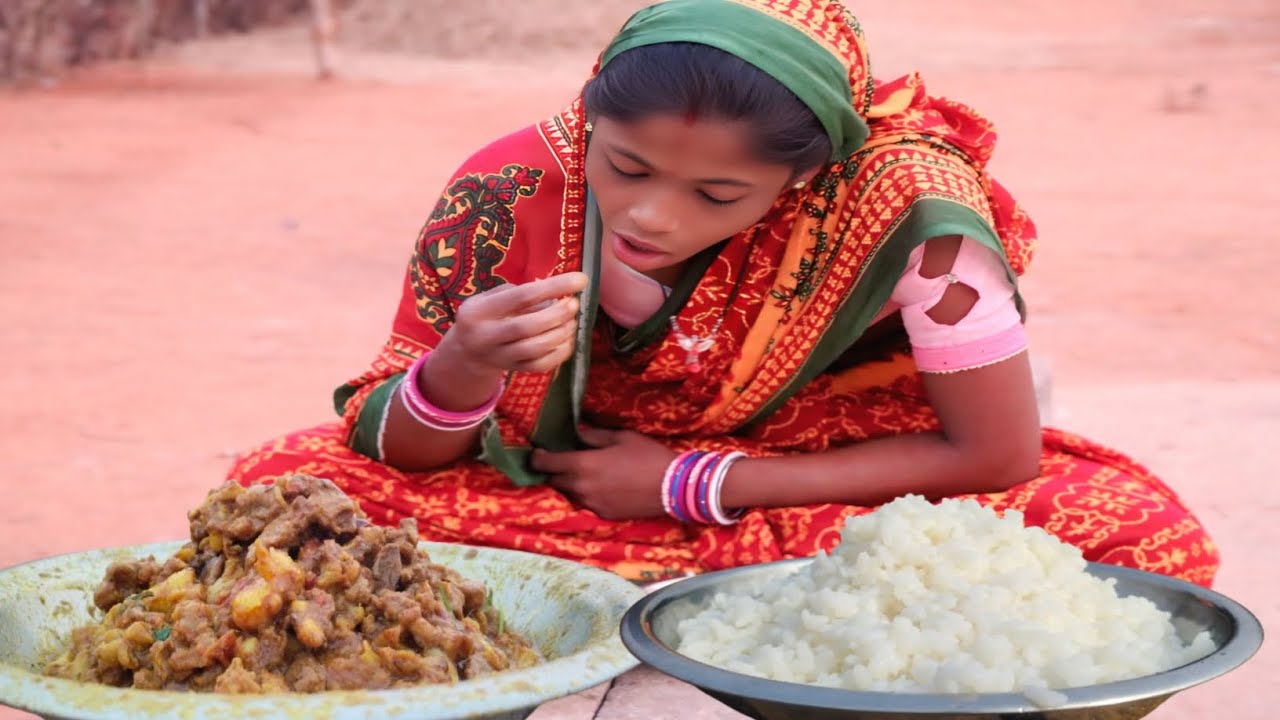 Chicken Recipe and rice ll Desi styles cooking ll Rice and chicken ll Eating Rice chicken ll 