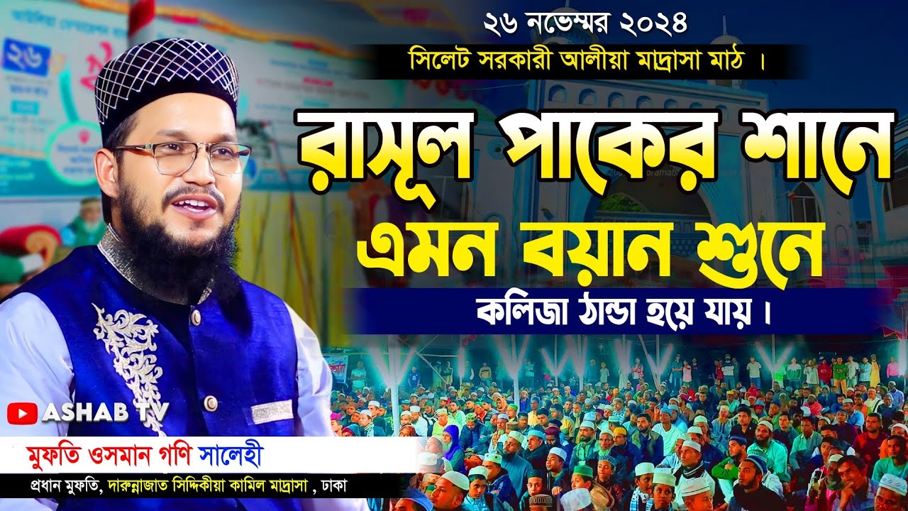 রাসূলের শানে এমন বয়ান শুনে ভালো লাগে || Bangla New Waz 2024 || মুফতি ওসমান গনি সালেহী || ওয়াজ ২০২৪