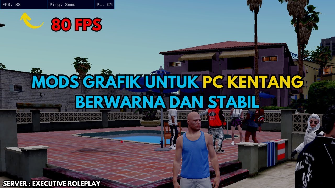 MODS GRAFIK BERWARNA DAN RINGAN UNTUK PC KENTANG - GTA V ROLEPLAY #executiverp