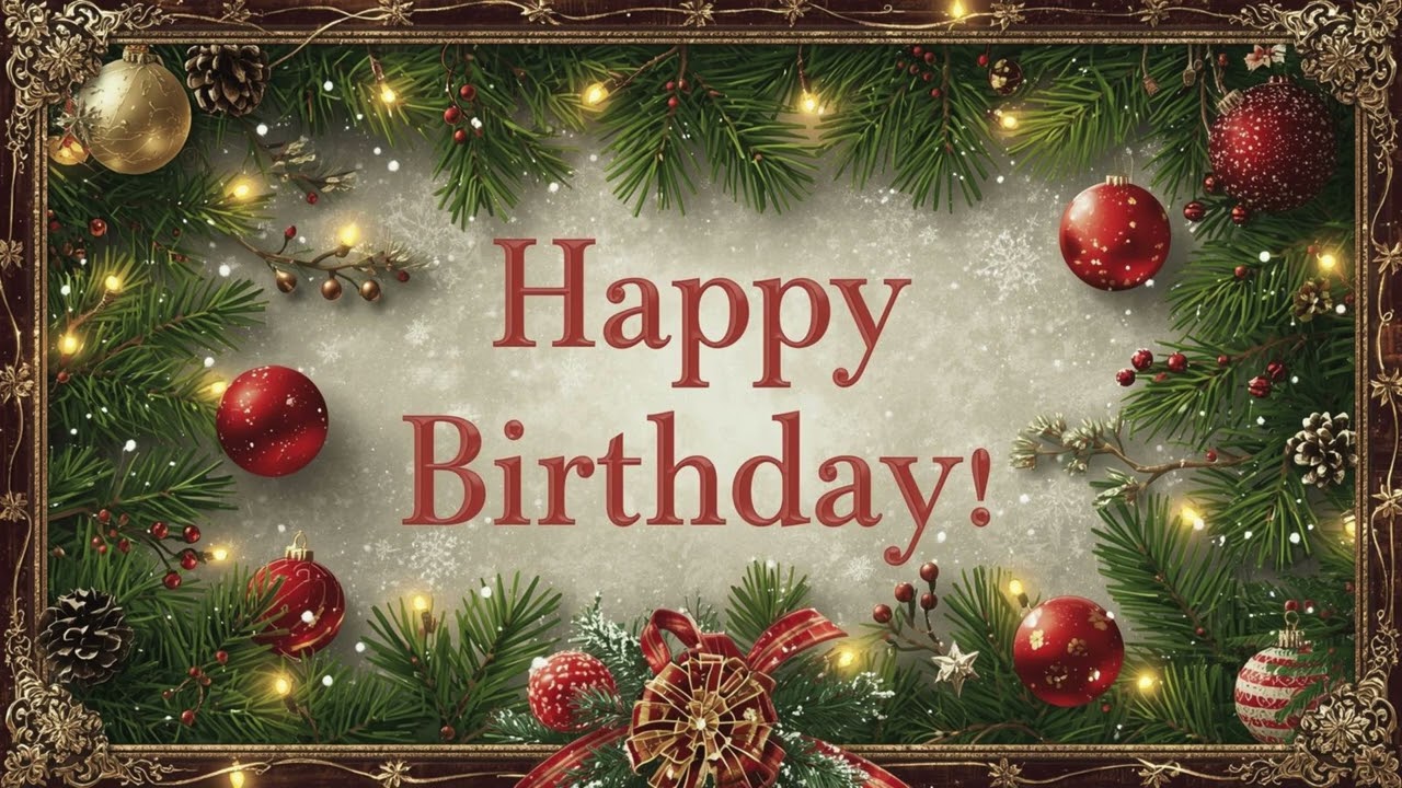 A "Happy Birthday" Christmas Theme / Screensaver / Wallpaper / 4K / Frame Art / TV Art