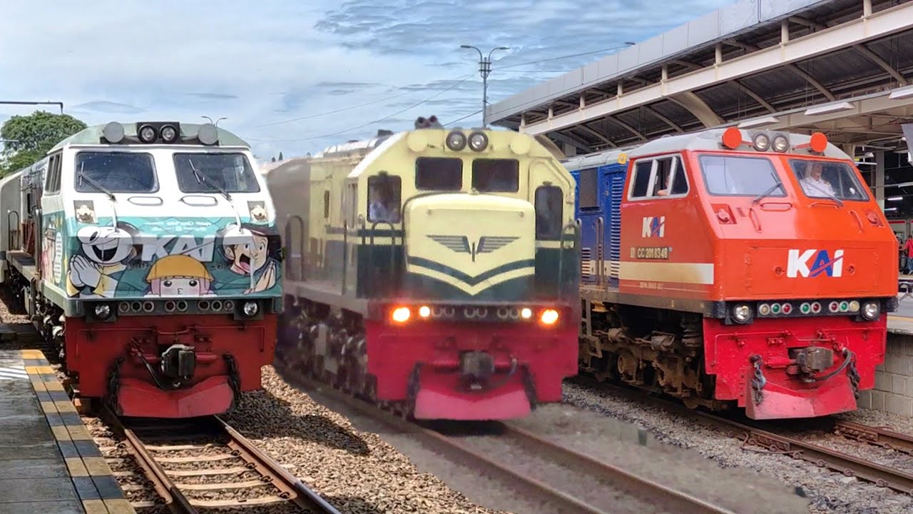 RAMAINYA KERETA API DI STASIUN JAKARTA EDISI AKHIR APRIL 2025 ! Ada Lokomotif Livery Vintage dan RnB