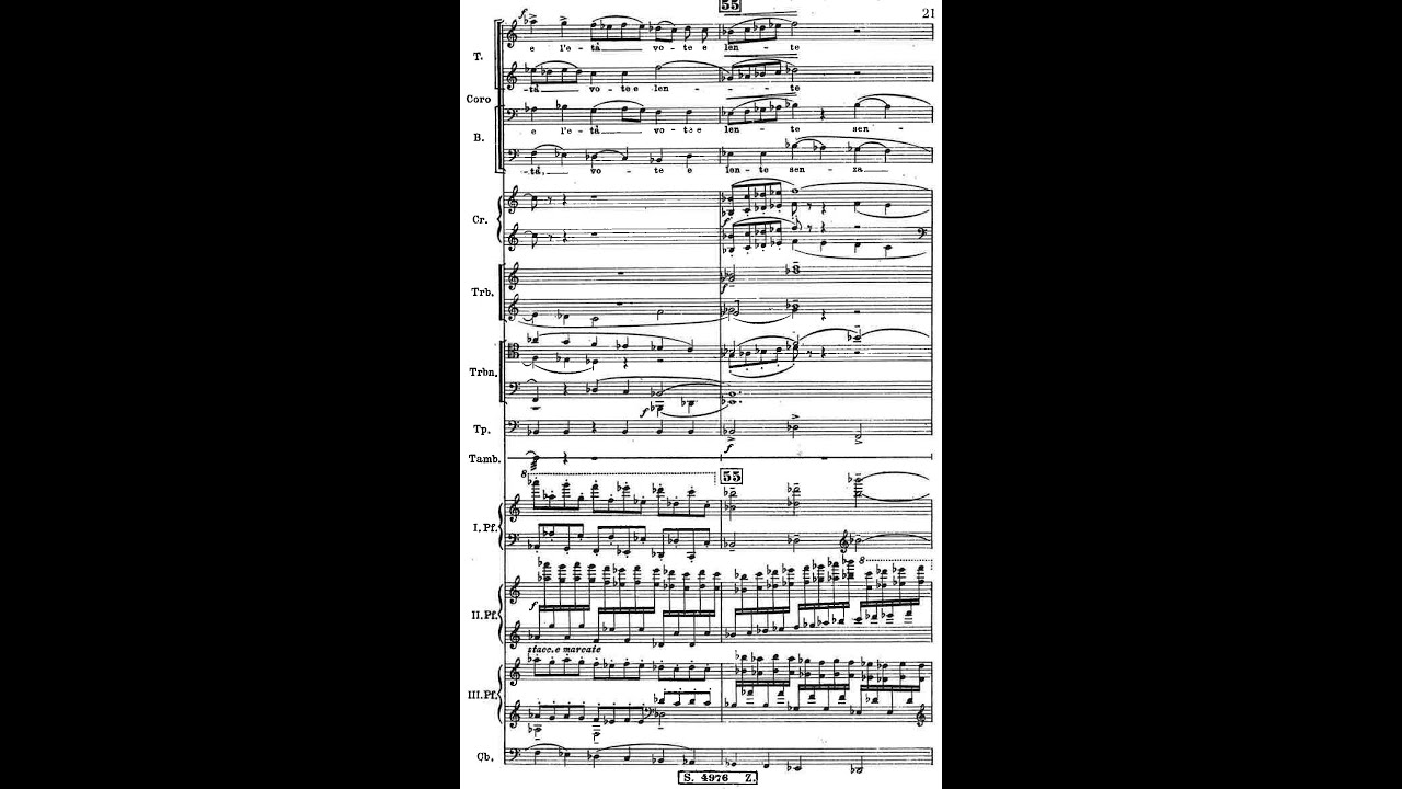 Goffredo Petrassi - Coro di Morti for Male Choir, Brass, Three Pianos & Perc. (1953) [Score-Video]