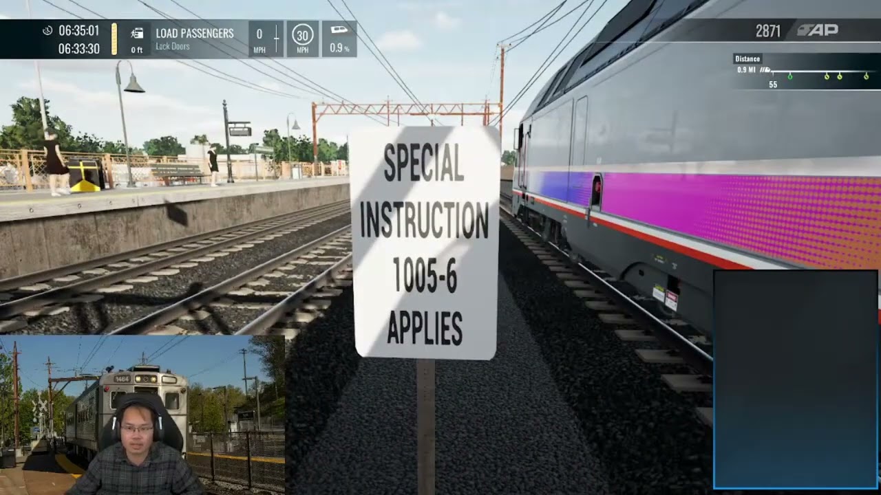 Процесс изменения режима двухрежимного локомотива Bombardier ALP-45DP в Train Sim World 6® NJ Tra...