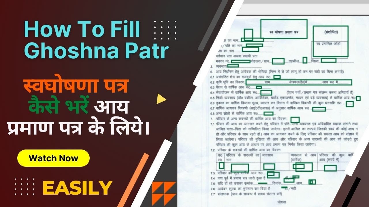 How To Fill Sapath Patr Form Income Certificate How To Fill Self Declaration Form