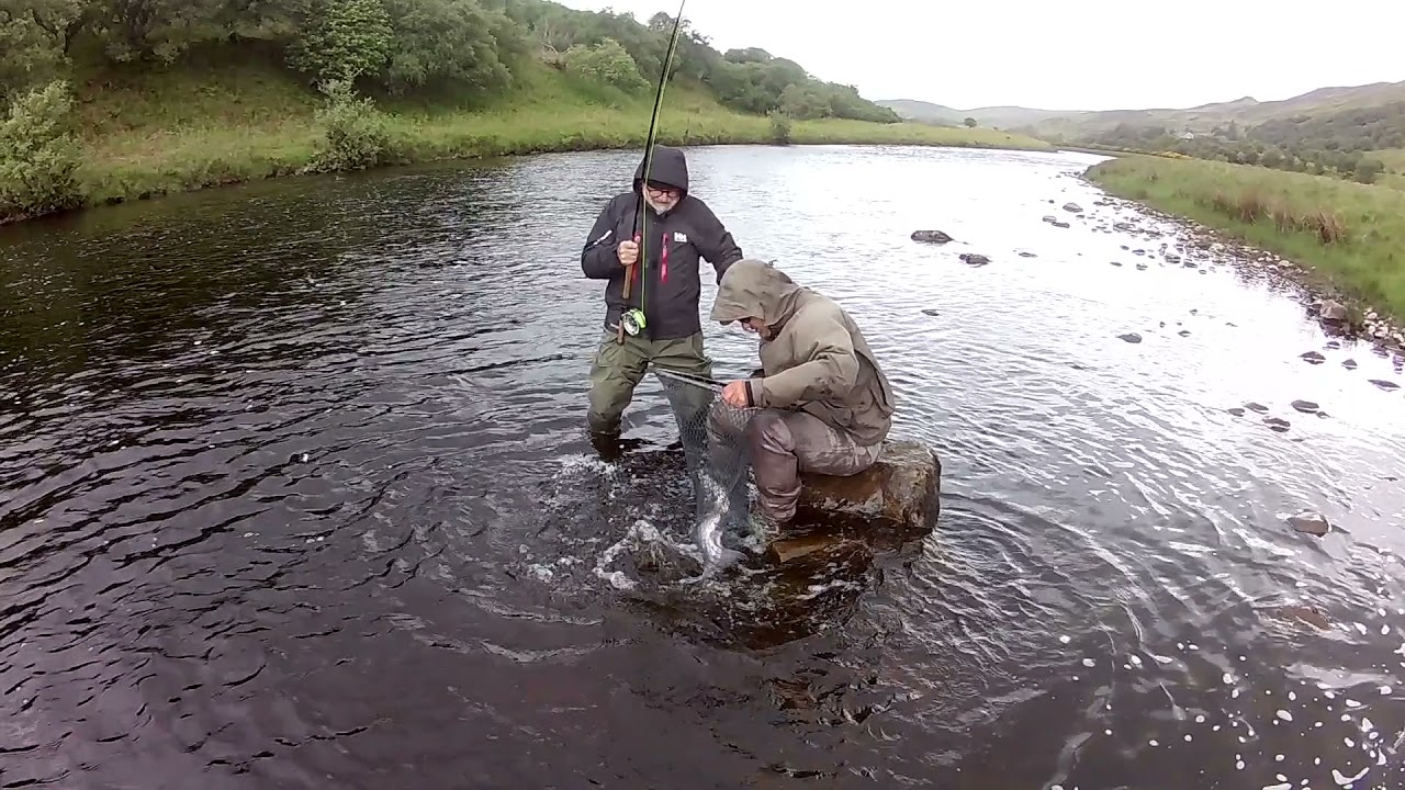 Salmon Fishing  Helmsdale in Sutherland in the Highlands of Scotland