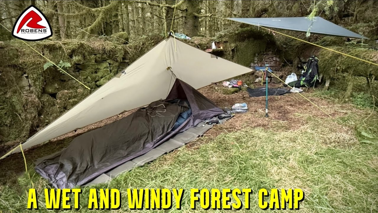 A Wet Forest Camp Under A Tarp | MLD Monk #raincamping