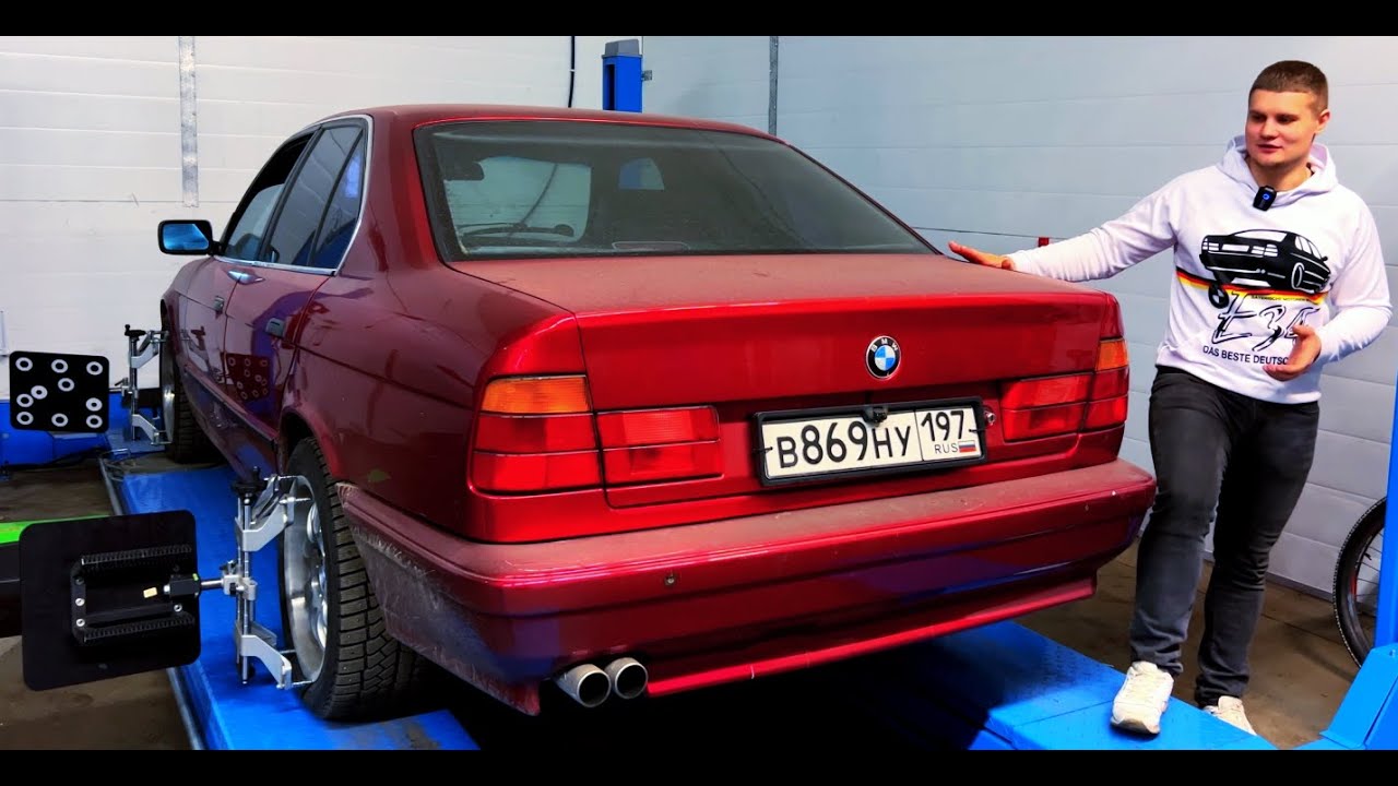 Спортивная настройка ходовой BMW E34 на 3D стенде, тюнинг подвески