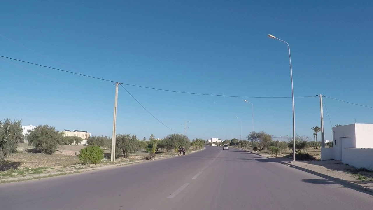 Tunisia Djerba Road Airport Houmt Souk, Gopro / Tunisie Djerba Route Aéroport houmt Souk, Gopro