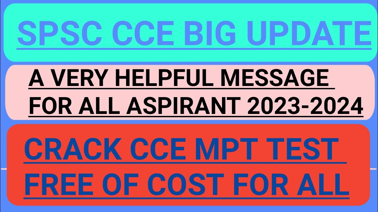 New SPSC (CCE) Jobs update2023-24|Latest Jobs update in SPSC(CCE)2023-24,spsc (cce) test preparation