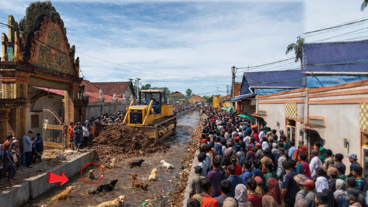Great new project!! Complete 100% clearing, pushing soil, garbage in water the houses by Bulldozer