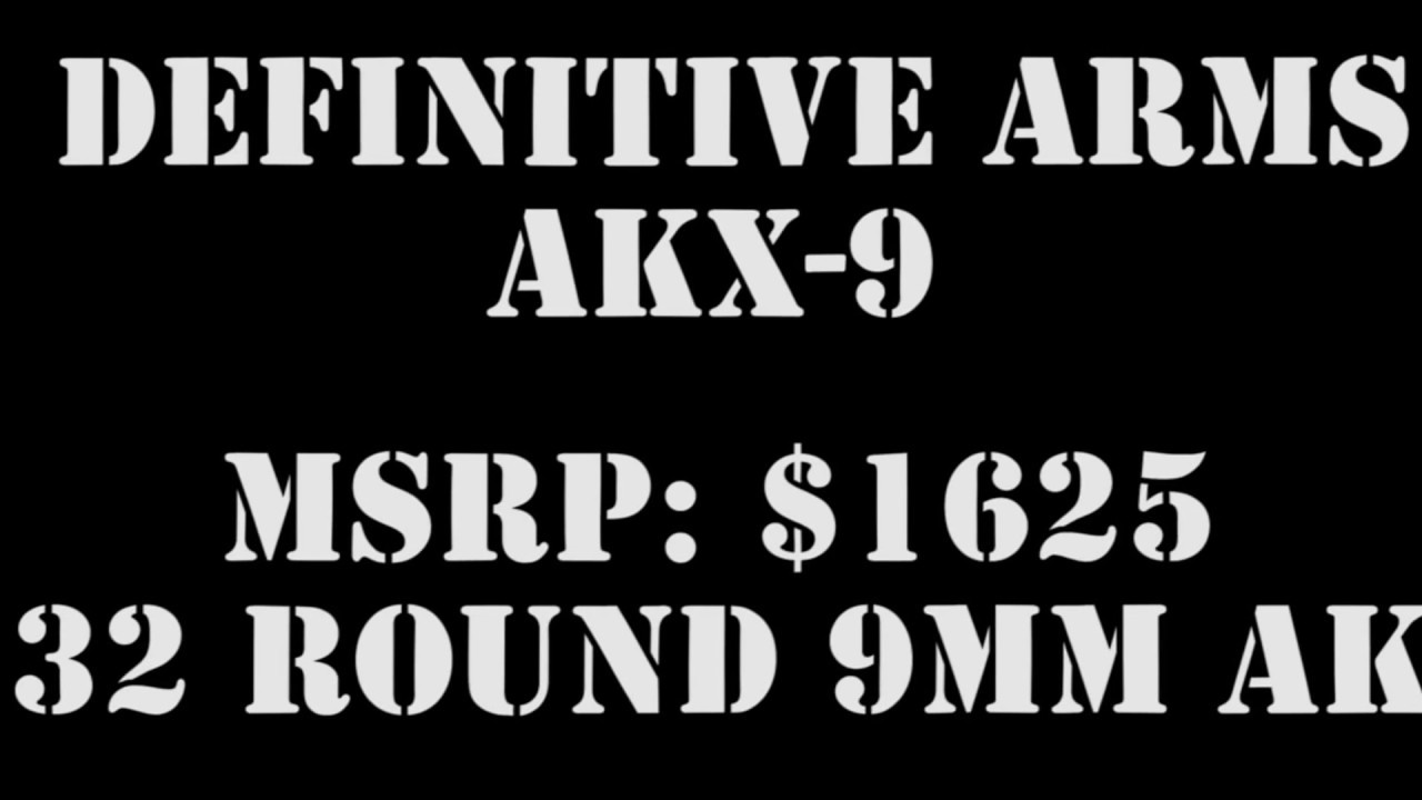 Definitive Arms AKX-9 AK-47 in 9mm
