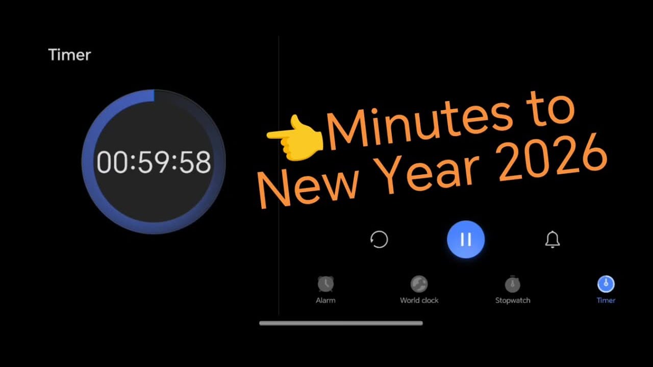 🍻 1 Hour New Year Countdown LIVE   Welcome 2026   Real Time Timer