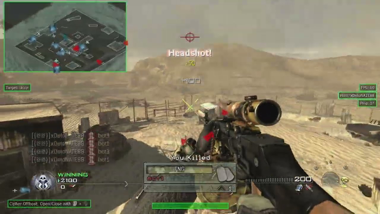 [RGH/JTAG] Cipher - MW2 Offhost v1.05 Mod Menu (SHOWCASE!!)