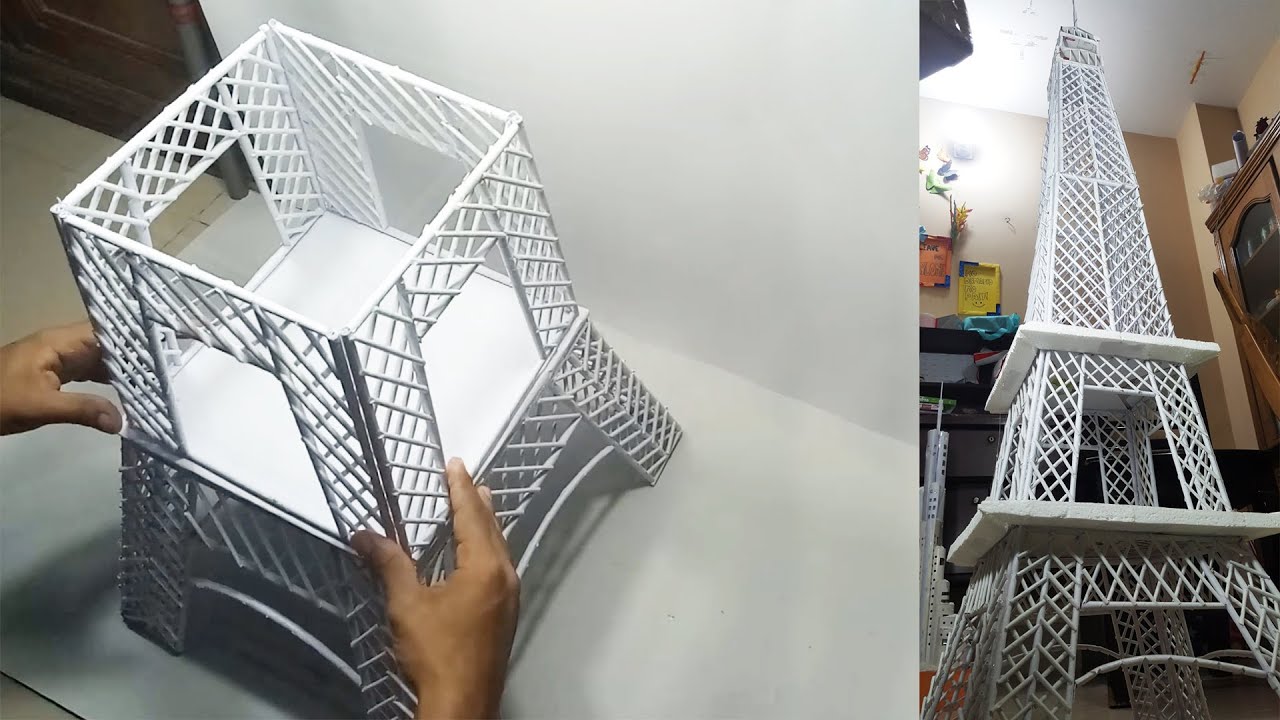 How to make an Eiffel Tower with Papers | Paper stick and glue to make an Eiffel Tower