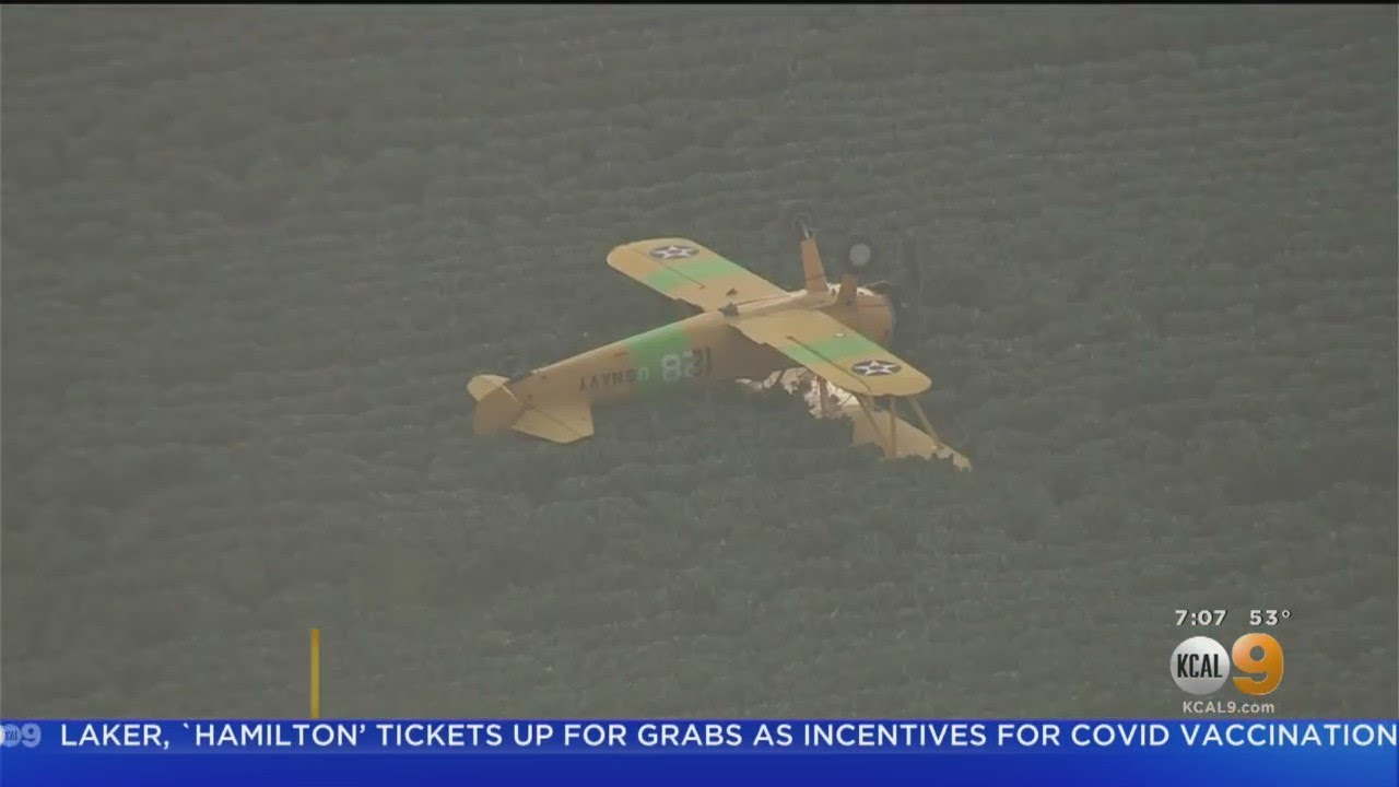 Plane Crash-Lands Upside Down In Field In Ventura