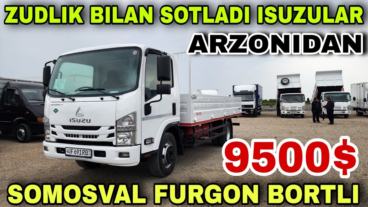 19 APREL QOQON MASHINA BOZORIDA ISUZI SAMASSUVAL SPRINTER AVTOMABILLARI