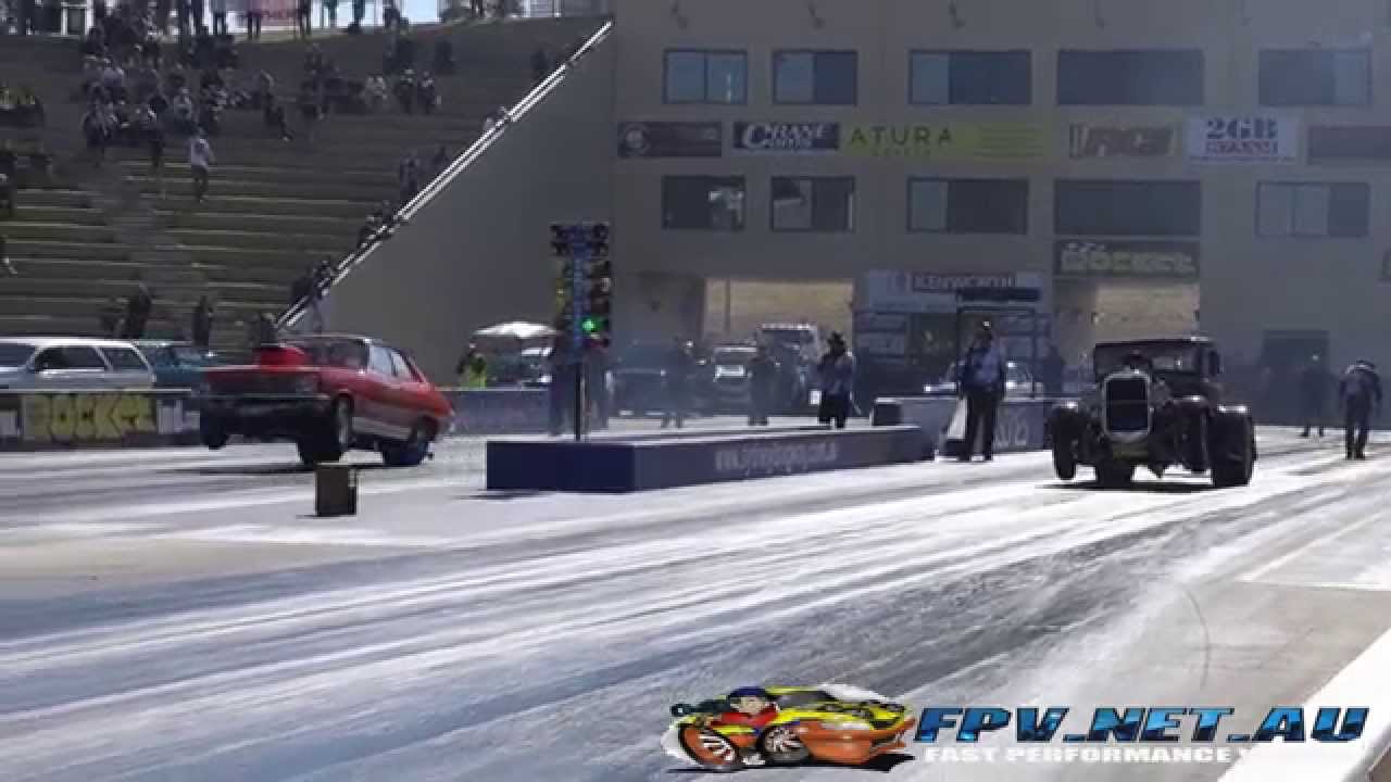 JOE CONDELLO 8 SEC SUPERCHARGED V8 FORD COUPE HOT ROD AT SUPERNATS 2014