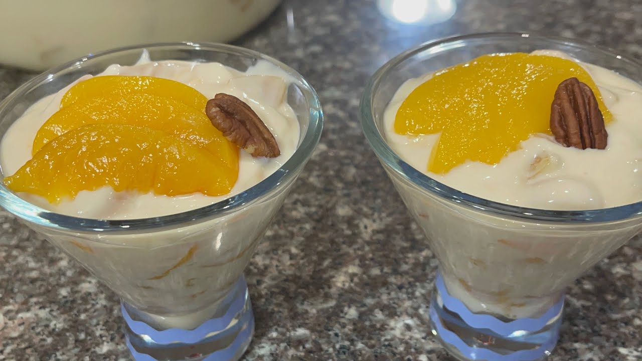 🔴Este POSTRE de DURAZNOS  🍑 CREMOSO es lo ÚNICO que necesitas para AÑO NUEVO