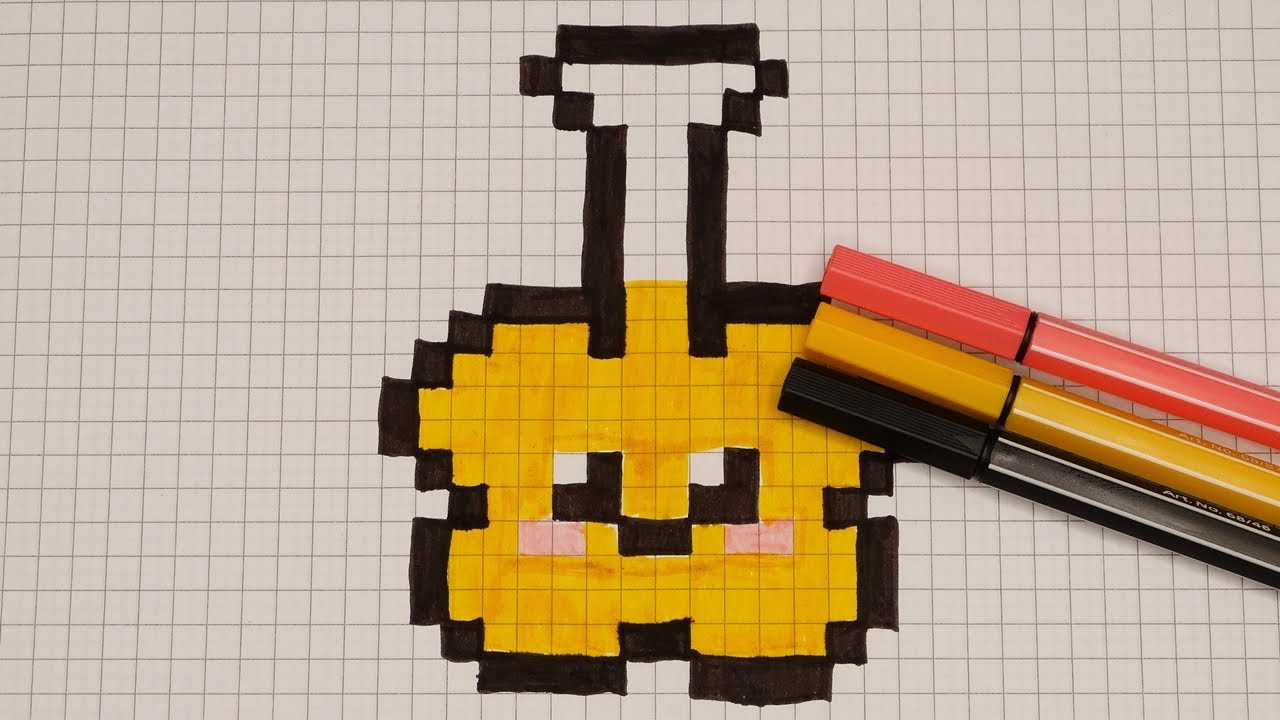 DIY Handmade Drawing Pixel Art | How to draw a Bottle | Perfume Flacon | Draw with Me a Magic Potion