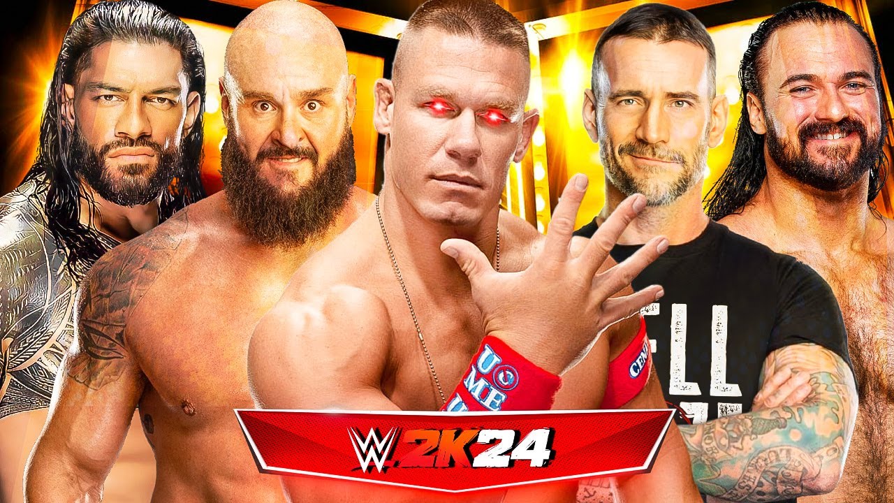 Super Cena Vs Everyone Roman Reigns CM Punk Drew McIntyre Strowman | WWE 2K24