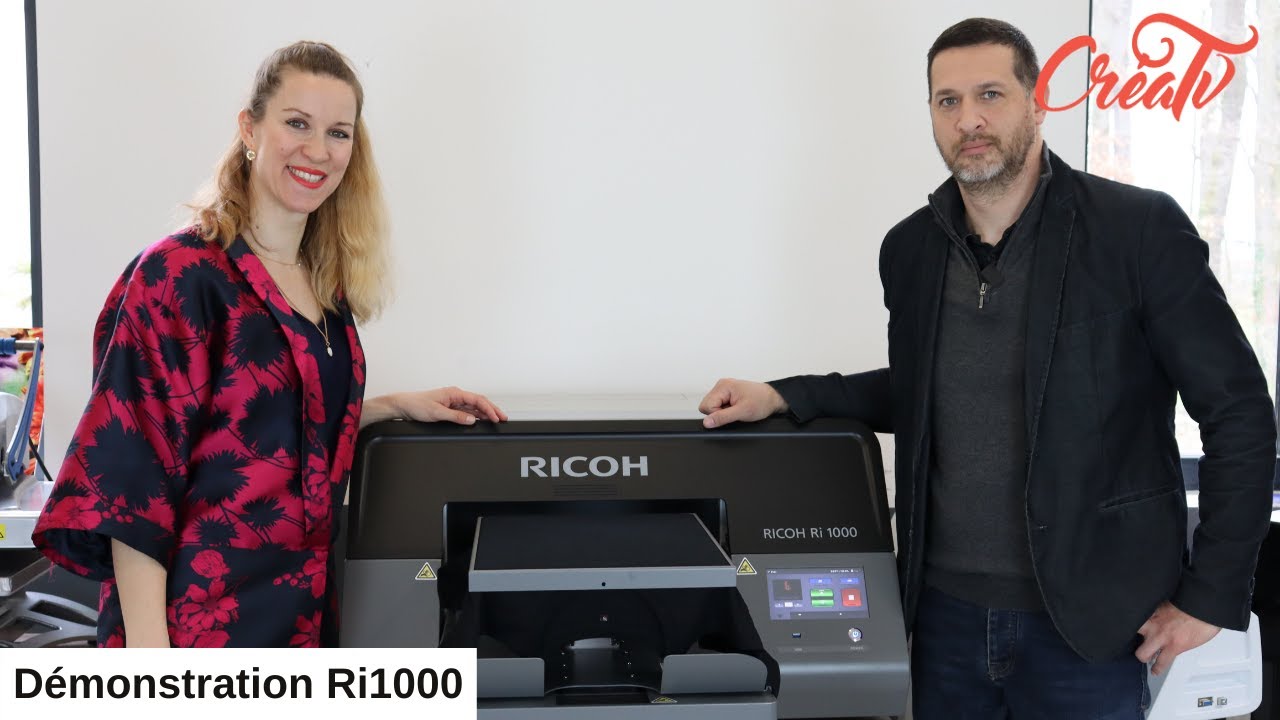 Créa'TV - Démonstration RICOH Ri1000, l'imprimante directe sur textile