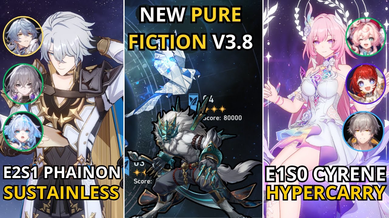 MAKE Hoolay a 5* already... Honkai Star Rail - Pure Fiction 3.8 | E2S1 Phainon & E1S0 Cyrene