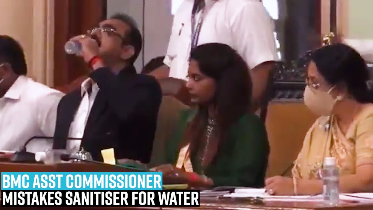 BMC Asst Commissioner mistakes sanitiser for water, drinks it | Watch.