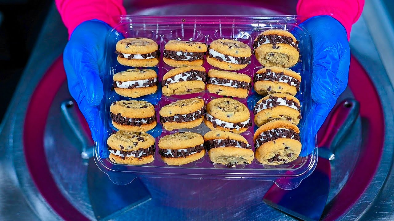 Ice Cream Rolls | Chocolate Chip Cookie Sandwich | Satisfying Asmr
