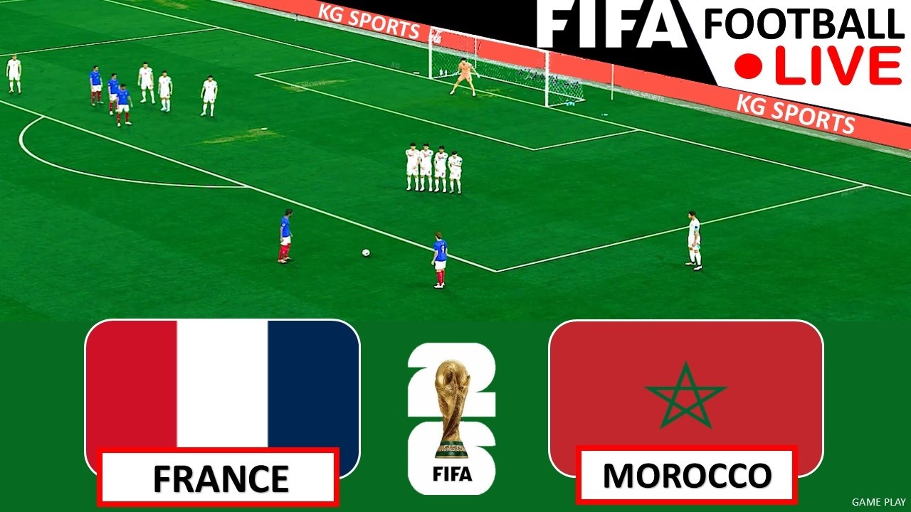 🔴France vs Morocco, FIFA World Cup | Football Match Live | Soccer World Cup | Simulation Video Game