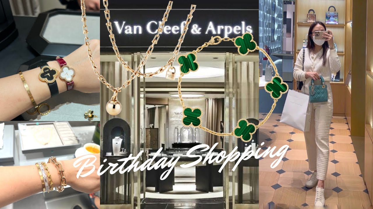 Come Birthday Luxury Shopping with Me | Van Cleef & Arpels, Tiffany & Co, DIOR & Gucci |
