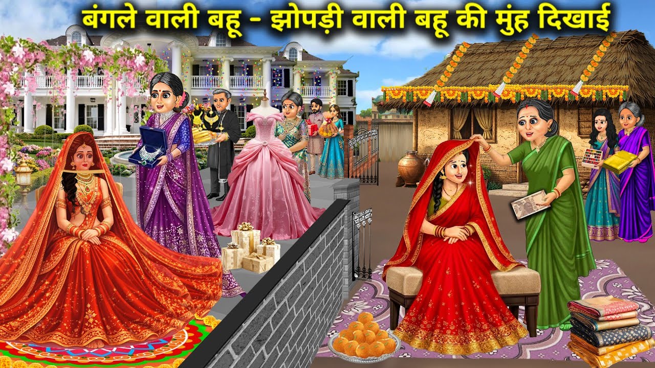 बंगले वाली बहू - झोपड़ी वाली बहू की मुंह दिखाई |Daughter-In-Law Bunglow - Showed Hut | Cartoon Video