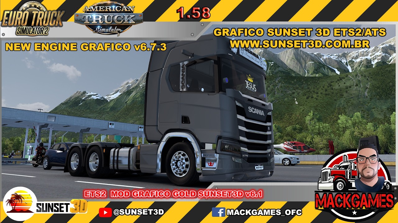 ets2 1.58 mod grafico sunset3d gold v6.1 new engine v6.7.3 mapa europa