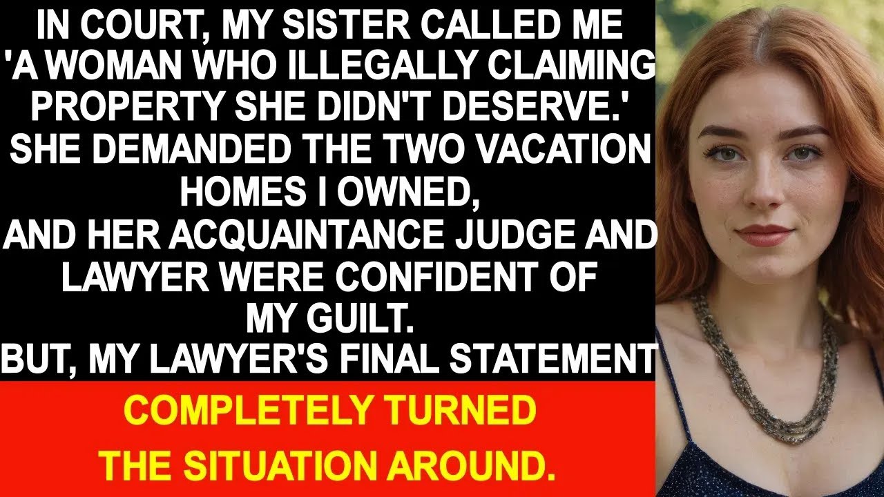In court, my sister demanded the two vacation homes I owned and her judge was confident of my guilt.