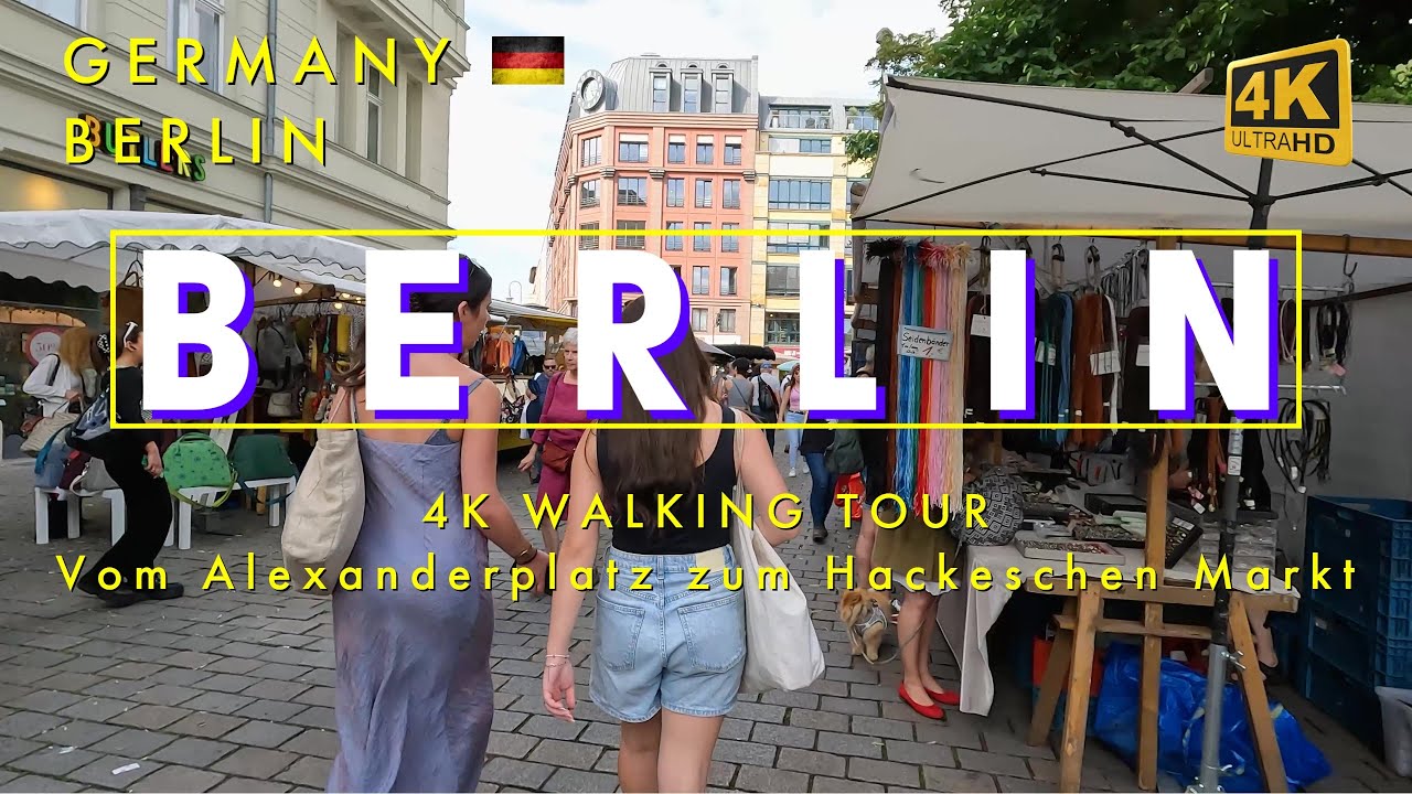 Walking Tour Berlin 4K Spaziergang vom Alexanderplatz entlang der S-Bahnb&ouml;gen zum Hackeschen Markt