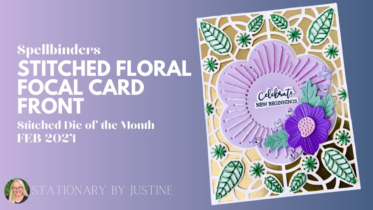 Get Inspired with the Stitched Floral Focal Card Front | February 2024 Stitched Die