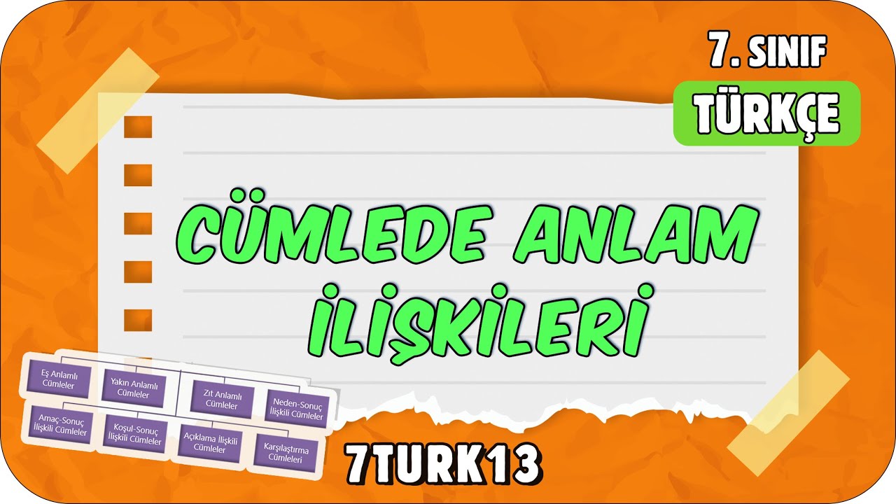 Cümlede Anlam İlişkileri 📙 7. Sınıf Türkçe #2024