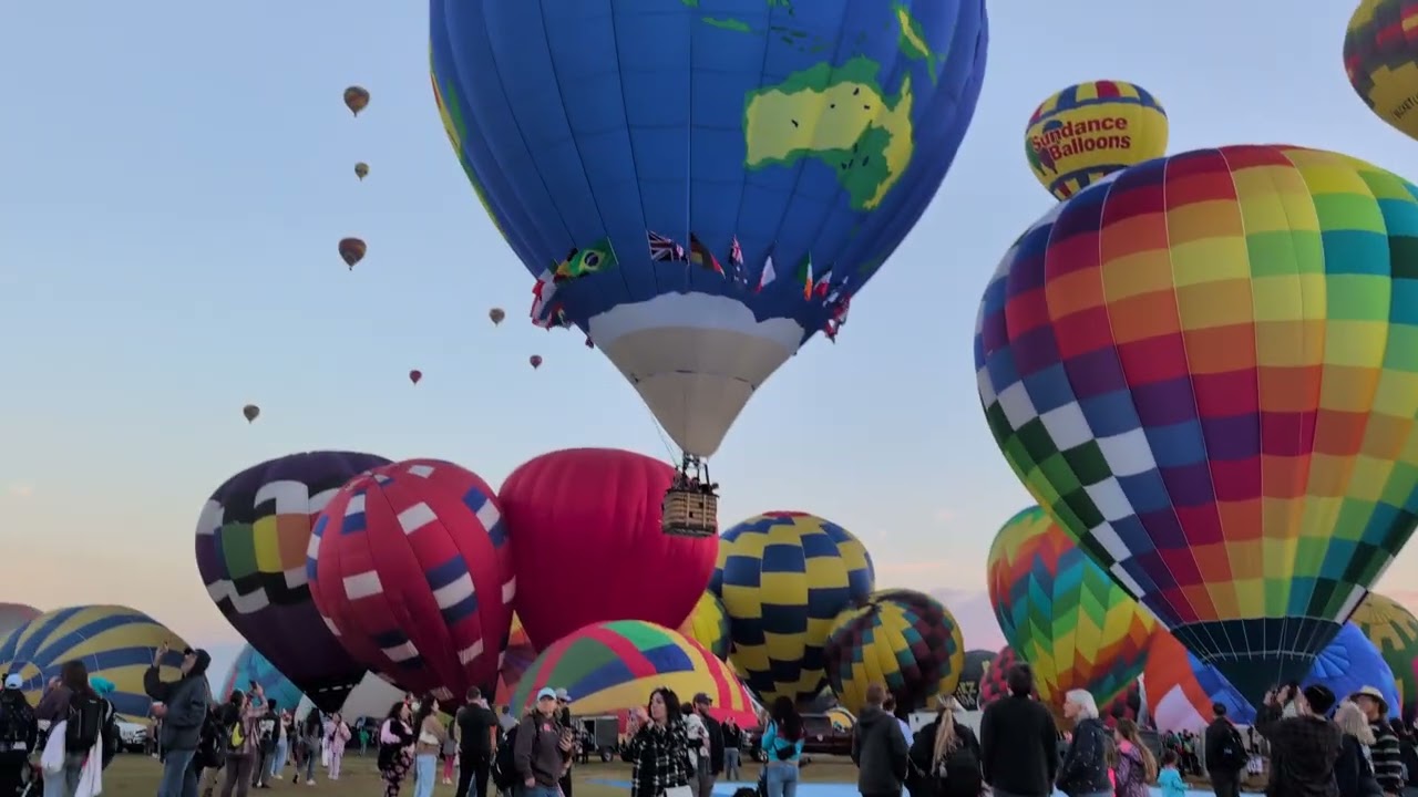 Earth balloon takes off overhead