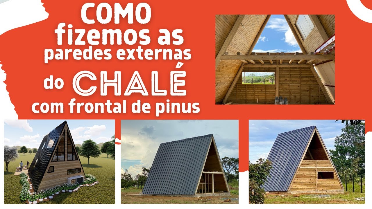 Começamos a fazer as paredes de madeira com frontal de pinus tratado no Chalé Suíço