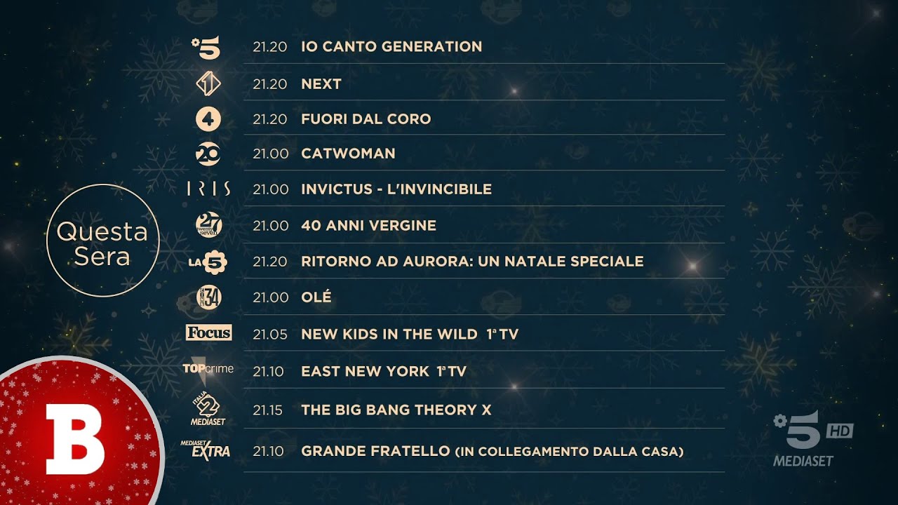 Promo prime serate Mediaset - Natale 2023